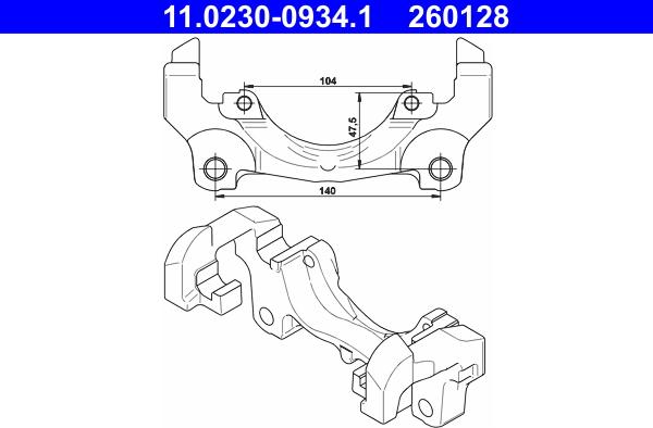 ATE 11.0230-0934.1 - MOCOWANIE ZACISKU HAM. FORD P. GALAXY-MONDEO-S-MAX 1.6-2.5 06-15 LE-PR