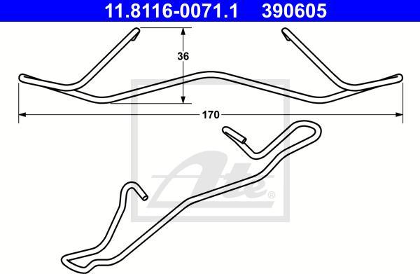 ATE 11.8116-0071.1 — Sprężyna, zacisk hamulca
