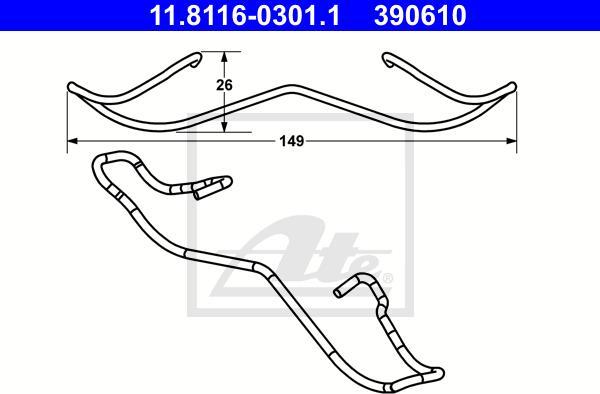 ATE 11.8116-0301.1 - ZESTAW INST. KLOCKÓW HAM. FORD P. FOCUS-MONDEO-SCORPIO 93-08