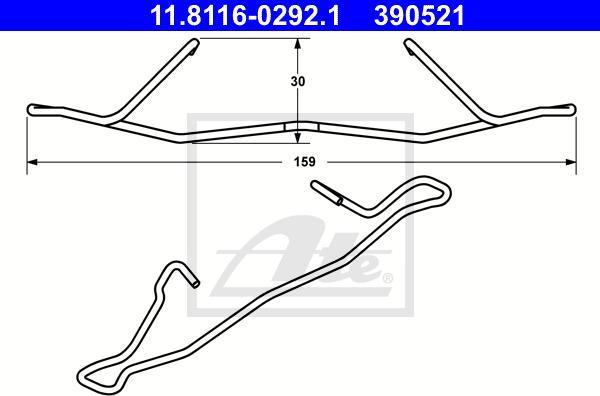 ATE 11.8116-0292.1 — Sprężyna, zacisk hamulca