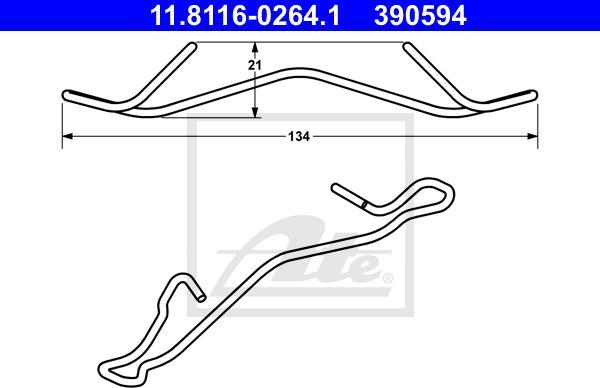 ATE 11.8116-0264.1 — Sprężyna, zacisk hamulca