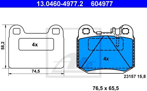 ATE 13.0460-4977.2 - KLOCKI HAM. DB T. W163 2.7-5.4 98-05