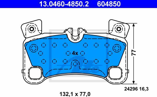ATE 13.0460-4850.2 - KLOCKI HAM. AUDI T. Q7 3.0-6.0 TDI QUATTRO 06-15