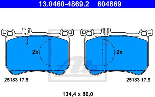 ATE 13.0460-4869.2 - KLOCKI HAM. DB P. R231-W222 3.0-4.7 12-