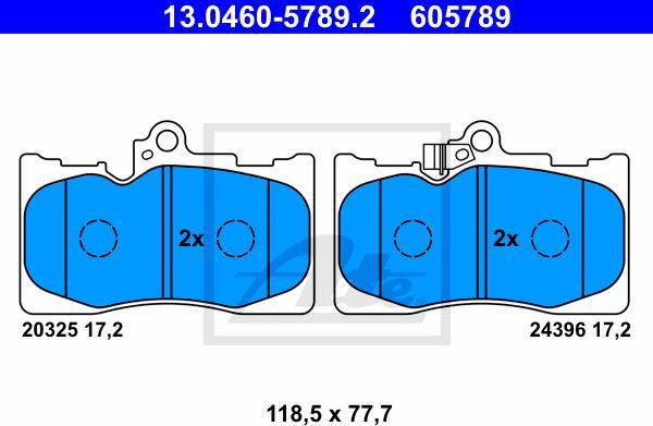 ATE 13.0460-5789.2 - KLOCKI HAM. LEXUS P. GS 05-