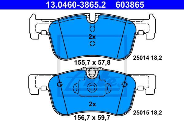 ATE 13.0460-3865.2 - KLOCKI HAM. BMW P. 1-2 1.5-1.6-2.0D 10-