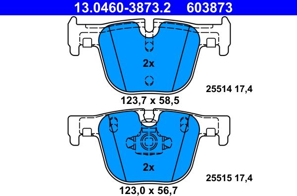 ATE 13.0460-3873.2 - KLOCKI HAM. BMW T. 3-4 2.0-3.0 12-
