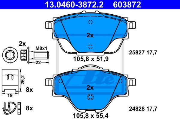 ATE 13.0460-3872.2 - KLOCKI HAM. CITROEN T. C4 PICASSO 13-