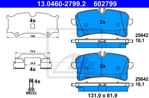 ATE 13.0460-2799.2 - KLOCKI HAM. PORSCHE T. MACAN 2.0-3.6 TURBO 14-