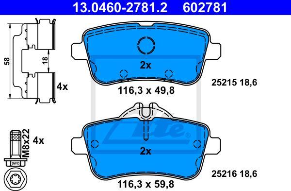 ATE 13.0460-2781.2 - KLOCKI HAM. DB T. W166 2.1-3.0D 11-