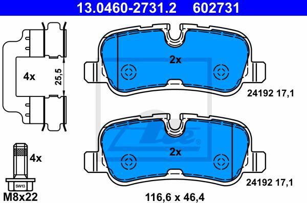 ATE 13.0460-2731.2 - KLOCKI HAM. LAND ROVER T. DISCOVERY-RANGE ROVER 3.0-5.0 4X4 09-