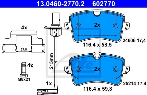 ATE 13.0460-2770.2 - KLOCKI HAM. AUDI T. A4-A5-A6-A7 11-
