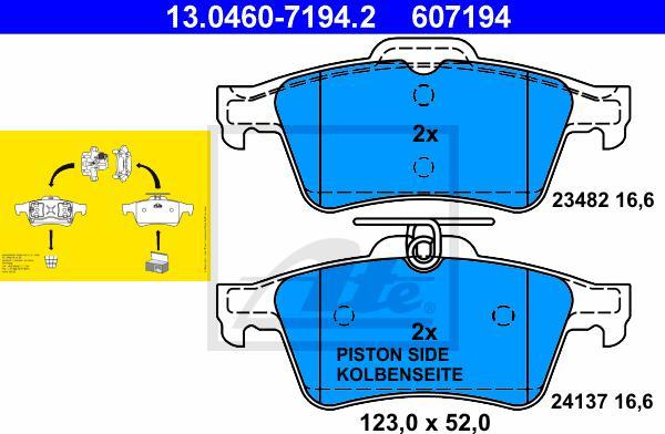 ATE 13.0460-7194.2 - KLOCKI HAM. RENAULT T. LAGUNA 01-
