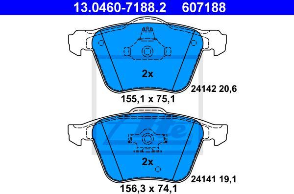 ATE 13.0460-7188.2 - KLOCKI HAM. VOLVO P. XC90 2.4-3.2 02-14