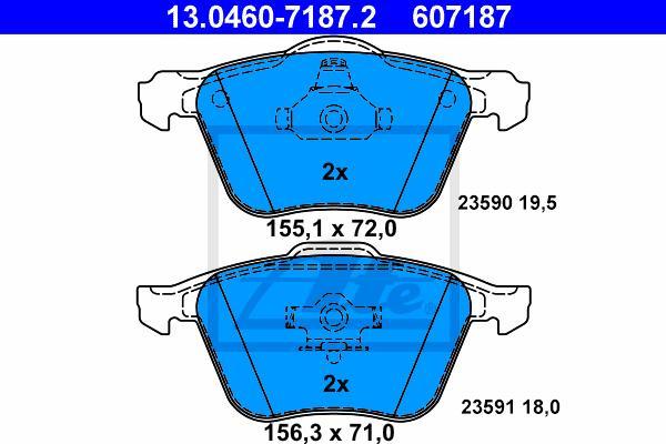 ATE 13.0460-7187.2 - KLOCKI HAM. VOLVO P. S60-S80-V70-XC90 98-
