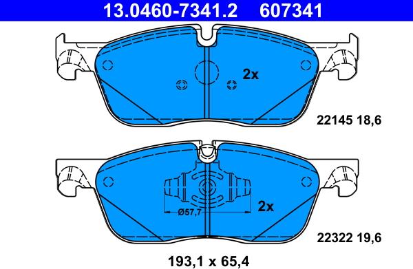ATE 13.0460-7341.2 - KLOCKI HAM. LAND ROVER P. RANGE ROVER 2.0-3.0 17-