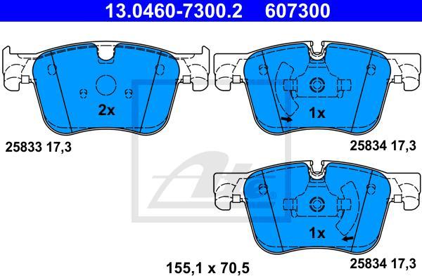 ATE 13.0460-7300.2 - KLOCKI HAM. PEUGEOT P. 308 1.2-2.0D 13-