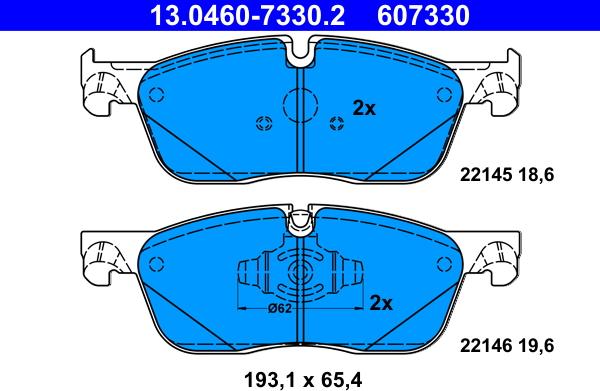 ATE 13.0460-7330.2 - KLOCKI HAM. LAND ROVER P. DISCOVERY-RANGE ROVER 2.0-2.2 D 4X4 11-