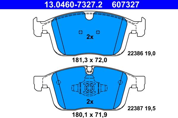 ATE 13.0460-7327.2 - KLOCKI HAM. VOLVO P. XC60 2.0-3.2 14-17