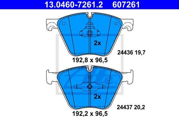 ATE 13.0460-7261.2 - KLOCKI HAM. BMW P. 5-7-X5-X6 3.0-6.0 09-