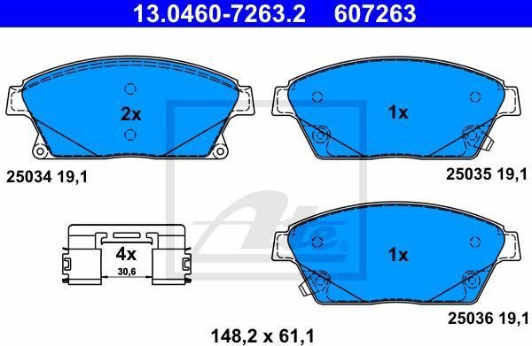 ATE 13.0460-7263.2 - KLOCKI HAM. OPEL P. ASTRA J 09--ZAFIRA C 11- TARCZA 300MM