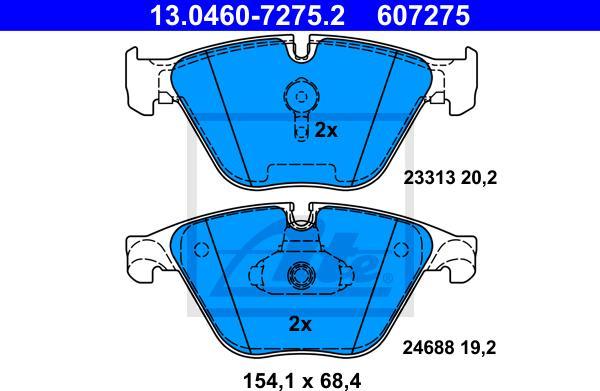 ATE 13.0460-7275.2 - KLOCKI HAM. BMW P. 5 09-