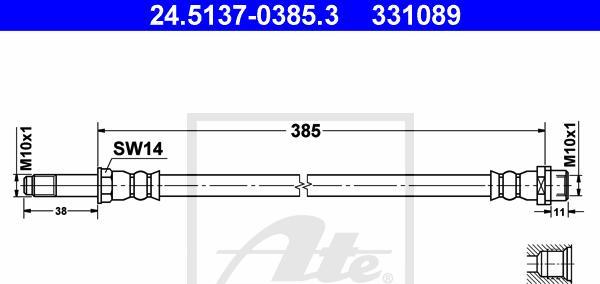 ATE 24.5137-0385.3 — Przewód hamulcowy elastyczny
