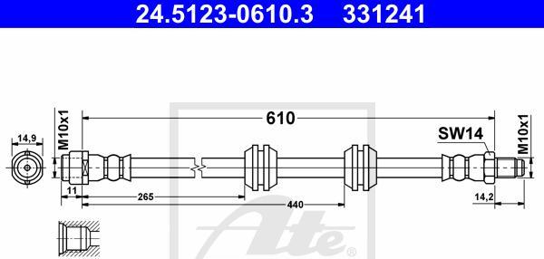 ATE 24.5123-0610.3 - PRZEWÓD HAM. ELAST. DB T. X164-W164 05-12 LE-PR