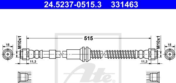 ATE 24.5237-0515.3 - PRZEWÓD HAM. ELAST. AUDI P. Q7 QUATTRO 06-15 LE-PR
