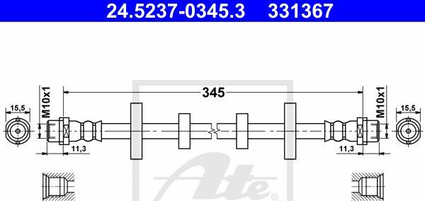 ATE 24.5237-0345.3 - PRZEWÓD HAM. ELAST. VW P. T4 90-03 LE-PR