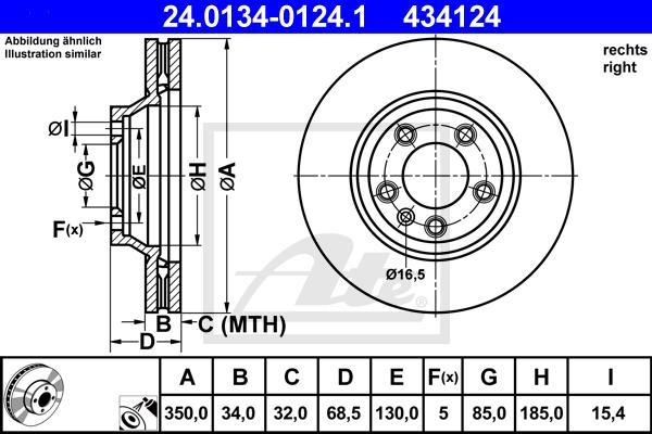 ATE 24.0134-0124.1 - TARCZA HAM. PORSCHE P. CAYENNE-TOUAREG 18 PR