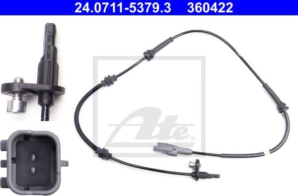 ATE 24.0711-5379.3 - CZUJNIK ABS CITROEN P. C4 PICASSO 1.2-2.0 13- LE-PR