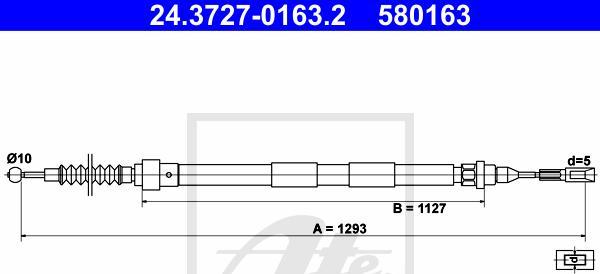 ATE 24.3727-0163.2 - LINKA HAM. RĘCZ. VW T. SHARAN 97-10 LE-PR