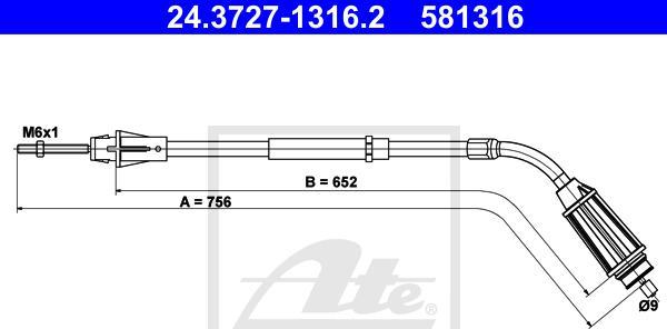 ATE 24.3727-1316.2 - LINKA HAM. RĘCZ. VOLVO T. S80 06-16 LE