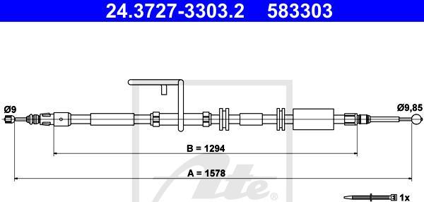 ATE 24.3727-3303.2 - LINKA HAM. RĘCZ. LAND ROVER T. FREELANDER 06- LE