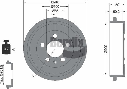 BENDIX Braking BDM1055 — Bęben hamulcowy