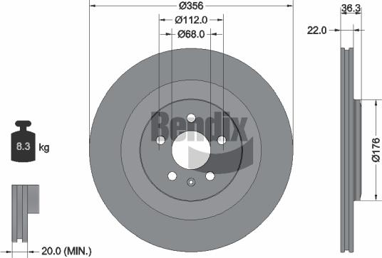 BENDIX Braking BDS1910 — Tarcza hamulcowa