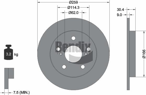 BENDIX Braking BDS1494 — Tarcza hamulcowa