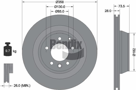 BENDIX Braking BDS1491 — Tarcza hamulcowa