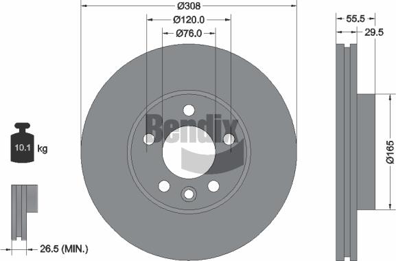 BENDIX Braking BDS1445 — Tarcza hamulcowa