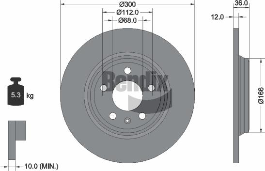 BENDIX Braking BDS1440 — Tarcza hamulcowa
