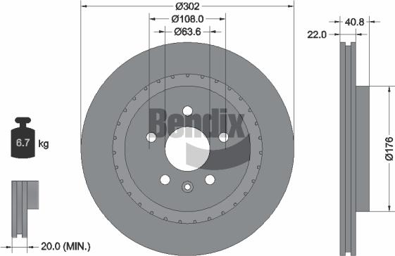 BENDIX Braking BDS1454HC — Tarcza hamulcowa