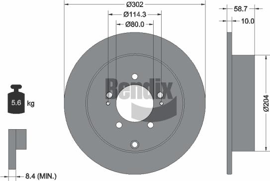 BENDIX Braking BDS1457 — Tarcza hamulcowa