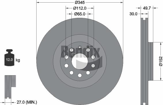 BENDIX Braking BDS1407HC — Tarcza hamulcowa