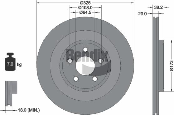 BENDIX Braking BDS1414 — Tarcza hamulcowa
