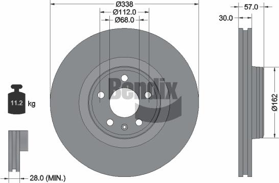 BENDIX Braking BDS1484HC — Tarcza hamulcowa