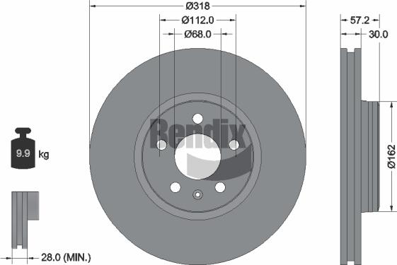 BENDIX Braking BDS1488HC — Tarcza hamulcowa