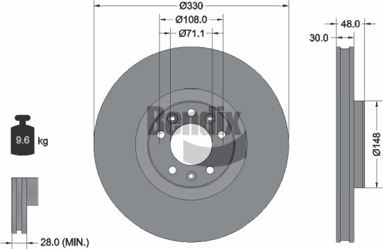 BENDIX Braking BDS1439 — Tarcza hamulcowa