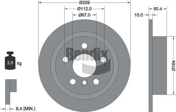 BENDIX Braking BDS1435 — Tarcza hamulcowa
