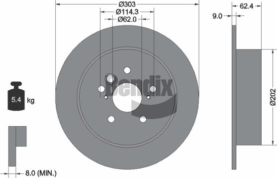 BENDIX Braking BDS1421 — Tarcza hamulcowa